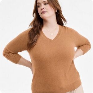 Charter Club 100% Cashmere V-Neck Sweater
Heather Camel - 2X